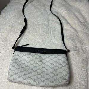 Micheal Kors black, white and grey cross body purse